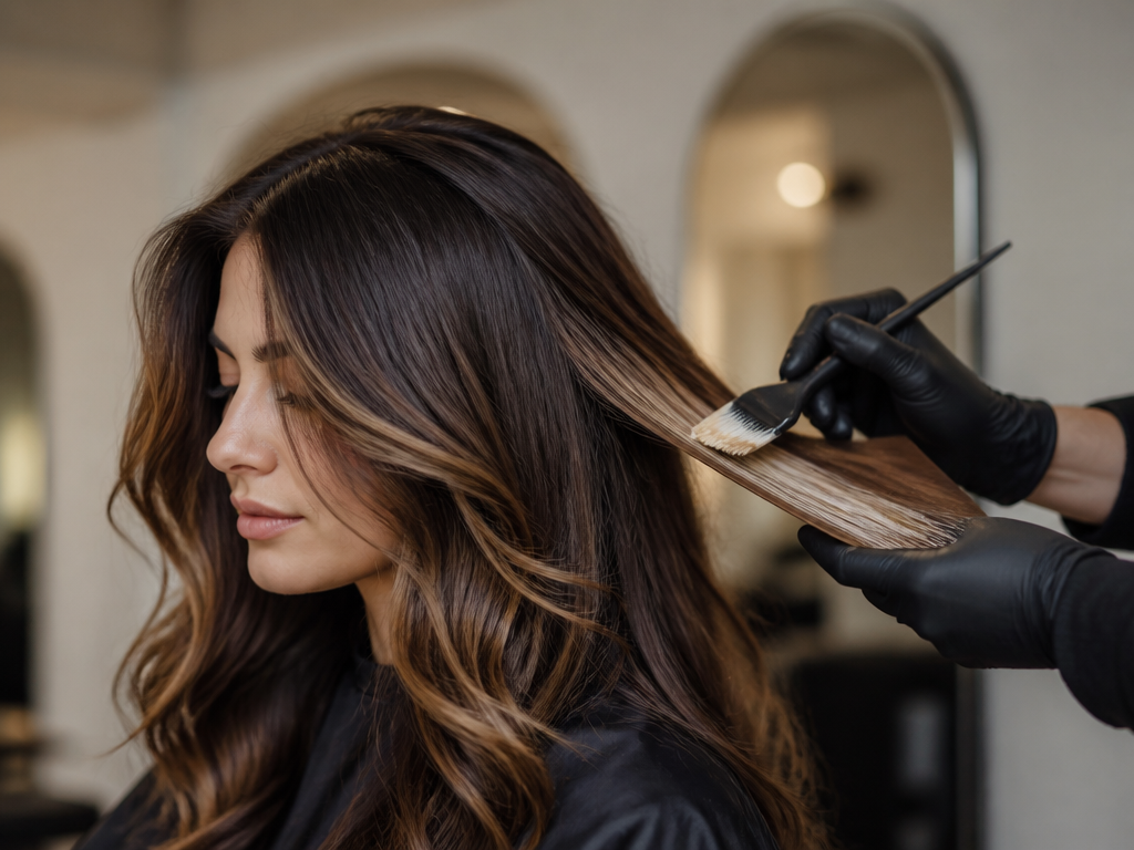 Hand-painted balayage service in a premium salon