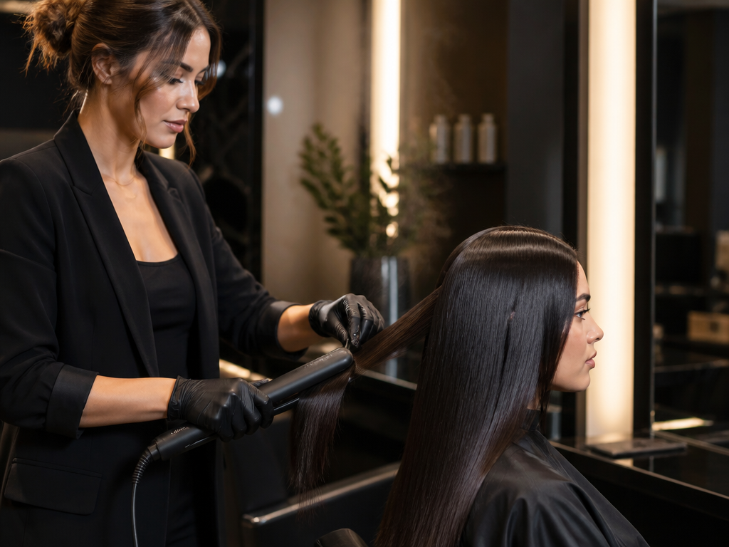 Professional hair smoothening at Dhun Salon in Kharghar