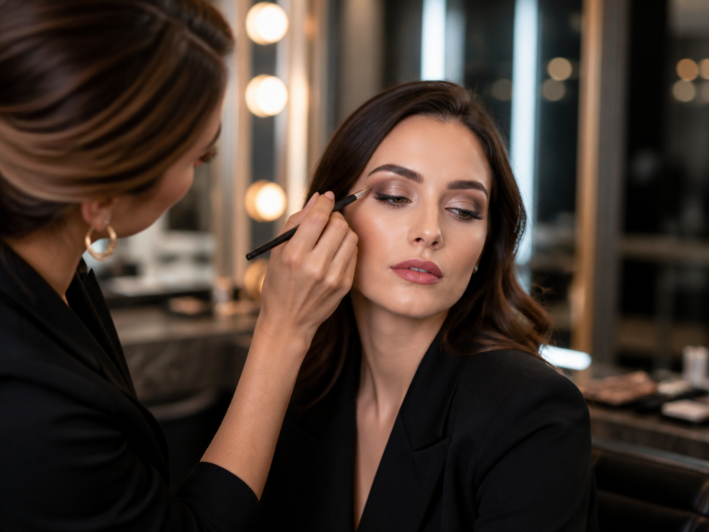 Premium party makeup application at Dhun Salon